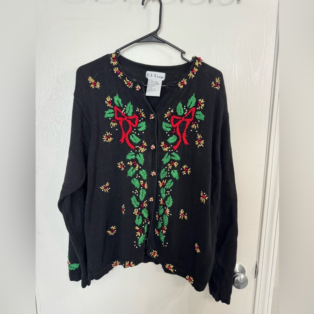 Vintage B.P. Design Christmas Cardigan